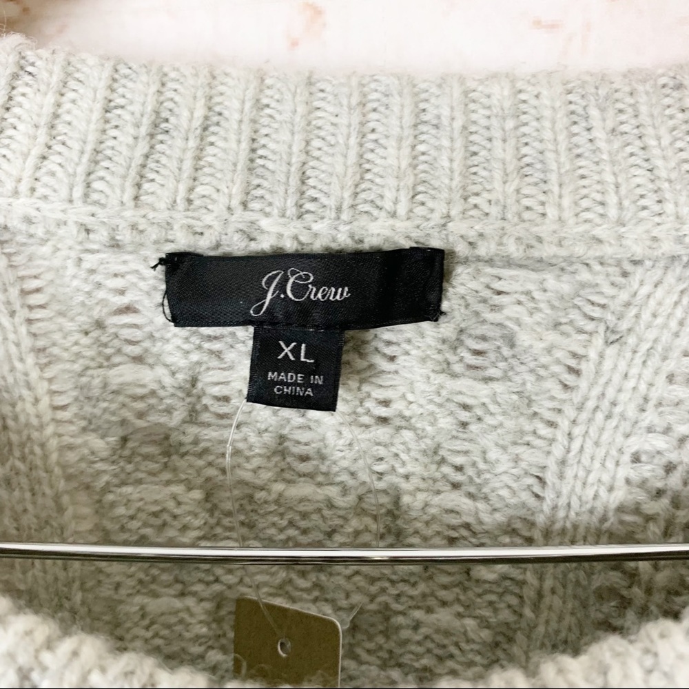 J Crew Popcorn Cable Gray Sweater Size XL - Picture 5 of 8